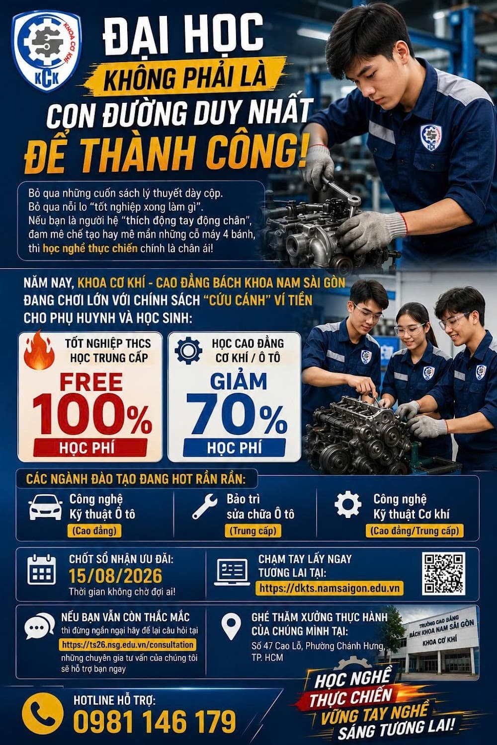 ĐẠI HỌC KHÔNG PHẢI LÀ CON ĐƯỜNG DUY NHẤT ĐỂ THÀNH CÔNG!