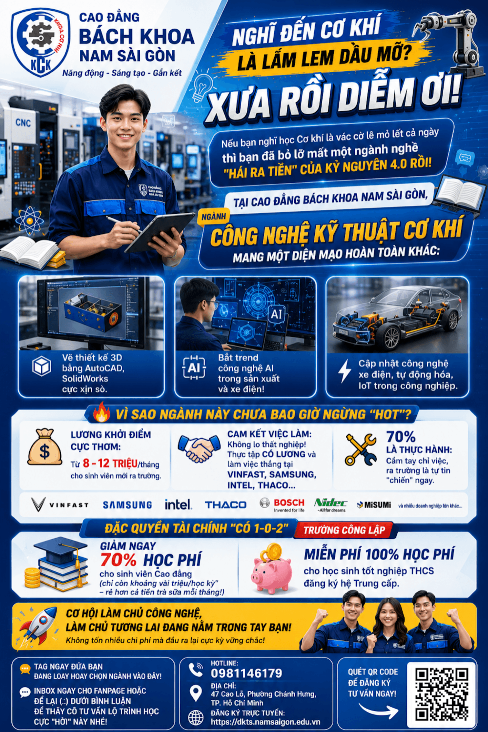 Học Ngành Công Nghệ Kỹ Thuật Cơ Khí: Nắm Bắt Công Nghệ Mới – Vững Vàng Tương Lai